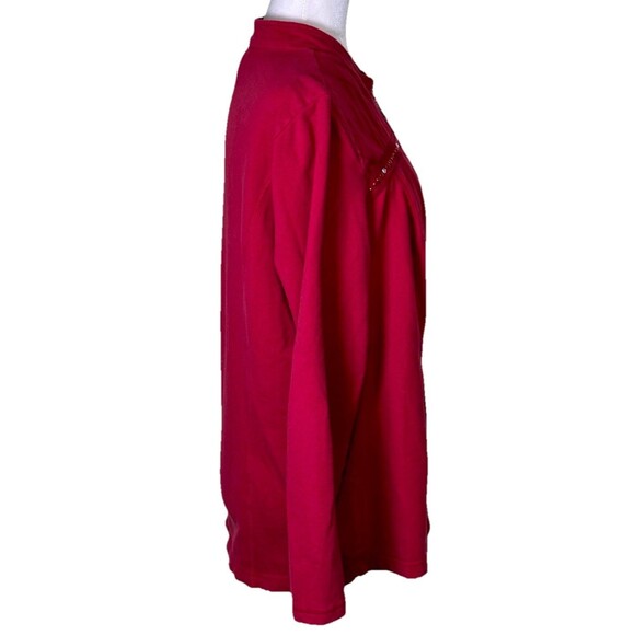 Women’s Casual Red Jacket Quilted Yoke Stud Embellished Lightweight Athleisure L - Picture 4 of 9